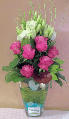 glass vase extra flowers