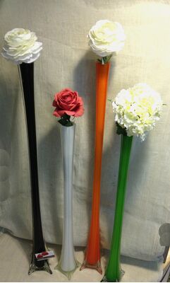 Διακοσμητικό Βάζο (χρωματιστό γυαλί) με Λουλούδια