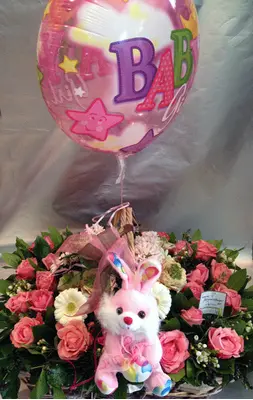 new born flowers balloon