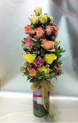 Roses arrangement - (30) stems - Big Headed Ecuador + vase!!!