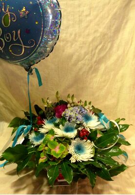 Basket with season flowers.Special.