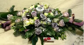 Christmas Table Arrangement  & Candle & Decoration.
