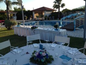 Wedding Reception flower decoration. Blue vanda. Summer Theme !!