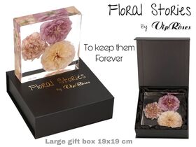 Vip Fossil Epoxy (3) Flowers Large. Exclusive Gift Box. Εποξειδικό Απολίθωμα.