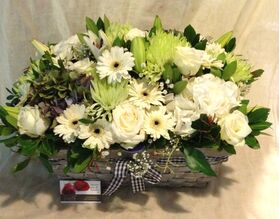 Big Size  Basket with White flowers!!!