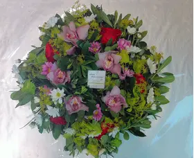 Spring colorful Wreath !!!(on oasis moss base diam.appr. 0,40m)