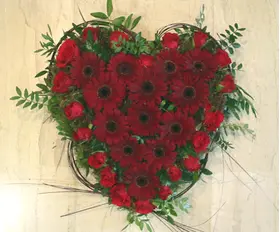 Red flower heart