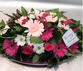 Summer tray with season flowers