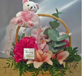 Basket with season flowers