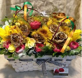 Christmas garden in basket