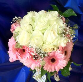 Wedding bouquet with pink hydrangeas