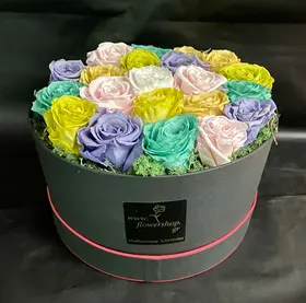 Τριαντάφυλλα (21) Βαλσαμωμένα σε Καπελιέρα (forever roses)