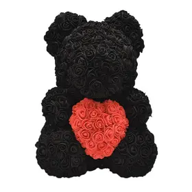 Αρκουδάκια από τριαντάφυλλα.Rose Bear με "Καρδιά" 40cm. Συσκευασία Δώρου. Τεχνητά Τριαντάφυλλα. (ροζ, μαυρο, κίτρινο, κόκκινο, σιελ & λευκό) (1) Τεμάχιο. ( συνοδεύεται απο το γνήσιο κουτί του & Λαμπάκια)