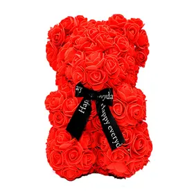 Roses Teddy Bear. Dim. 40cm. In "Decorative Package ". (1)piece. Black, Pink, Red, White.  (state your color  preference in the remarks field of the order form)