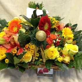 Christmas Arrangement Tropical Flowers & Candle & Decoration.Special