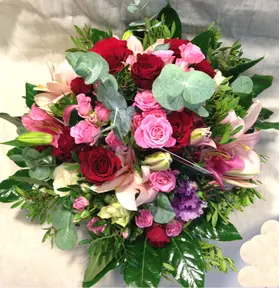 Basket with Red & Pink Exclusive Flowers