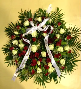 Condolences wreath with  roses