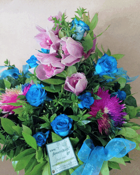 Basket with "Blue Roses"