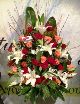 Roses & Oriental Lillies in Basket !!!