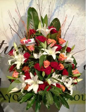 Roses & Oriental Lillies in Basket !!!