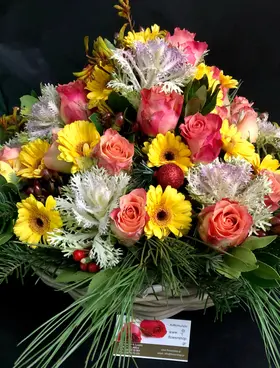 Christmas garden in basket