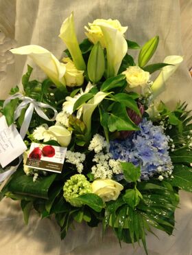 Big Size  Basket with White flowers!!!