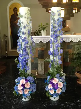 Wedding candles "Blue Vanda" Summer Theme!