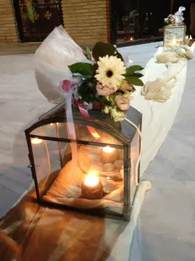 Wedding flower & candles decoration Pastel & Pink.