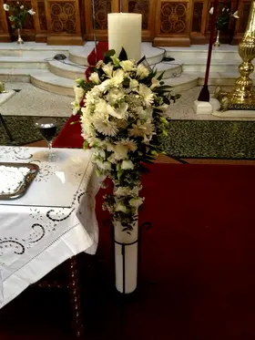 Λαμπάδες γάμου "Λευκά" λουλούδια