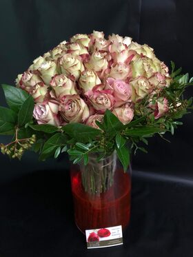 Τριαντάφυλλα " upper secret" extra + Βάζο (Ξεχωριστά ! Δίχρωμα Λουλούδια) Πολυτελές !