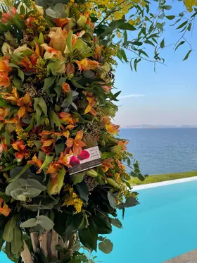 Island Athens Riviera Club.Wedding Decoration. Arch, Tables, Reception, Venue.