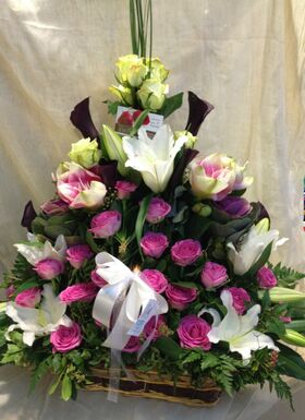 Arrangement with white & pink flowers