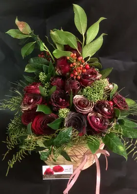 Christmas red flowers in  basket.Special.