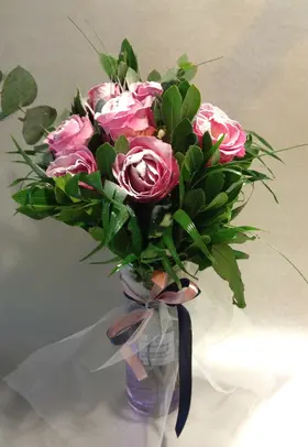 Roses aqua snowy.Special In Vase.