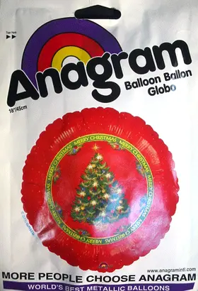 Christmas balloon inflated with helium