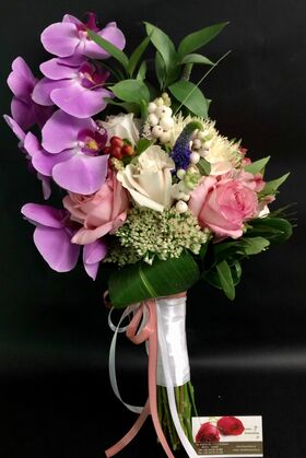 Wedding bouquet. "Phalaenopsis in Autumn Style".