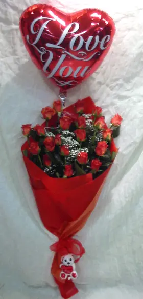 Roses (21) stems and love balloon!!!
