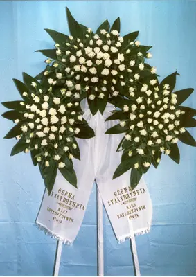 Funeral wreath with roses