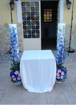 Wedding candles "Blue Vanda" Summer Theme!