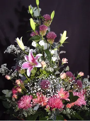 Arrangement in basket for new born girl