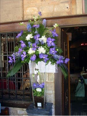 Baptismal decoration. Vanda orchids exclusive arrangement.