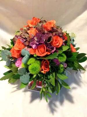 Roses (10) stems mixed colors in pot or glass or  basket 2,00€ !!! (only for Athens & Suburbs)