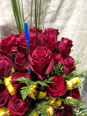 Exclusive Ecuador Roses 60+  stems in Heavy Clear Pyramid Glass Vase (height +70cm).