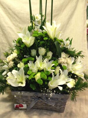 Green White Flower Arrangement