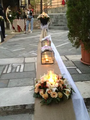 Στολισμός Εκκλησίας Εξωτερικός Διάδρομος. Ρομαντικός Γάμος.