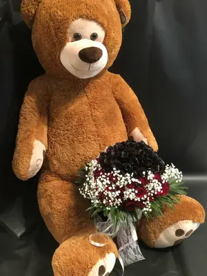 Red Roses Love X (101) !!! (101) Heads !!! + XXL Teddy 130-150 cm Exclusive !!!