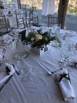 Βάπτιση Αγοριού. Διακόσμηση εκκλησίας. Συνθέσεις, Γιρλάντα, Μπαλόνια, Φανάρια, Επιτοίχιες, Δεξίωση, Τραπέζια.