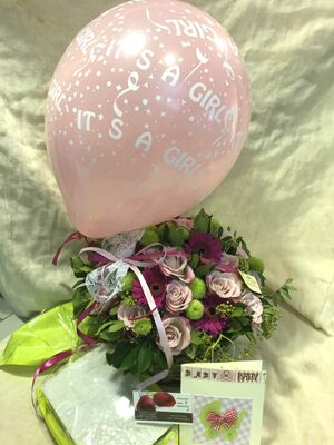 New Born Baby "smart pack" Flower Basket + Card + Balloon + Chocolates !!!