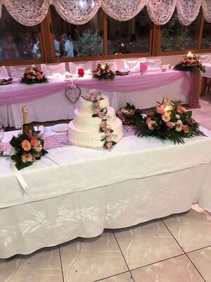 Wedding Tables Reception flower decoration. Summer.