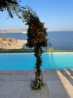 Island Athens Riviera Club.Στολισμός  Δεξίωσης. Αψίδα, Τραπεζια, Χώρος.